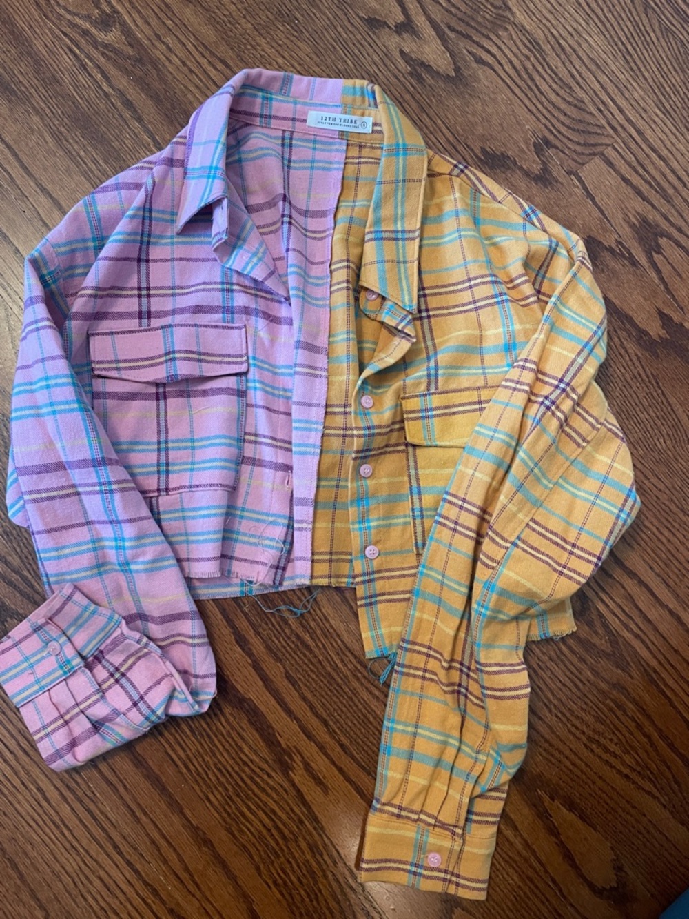 12th tribe cropped flannel